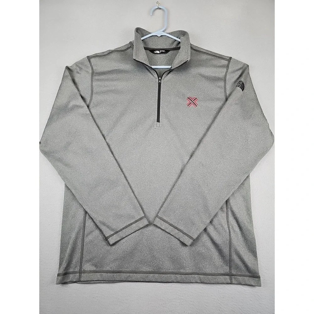 The North Face Men's 1/4 Zip Pullover Sweater Fleece Size Large Gray 721509